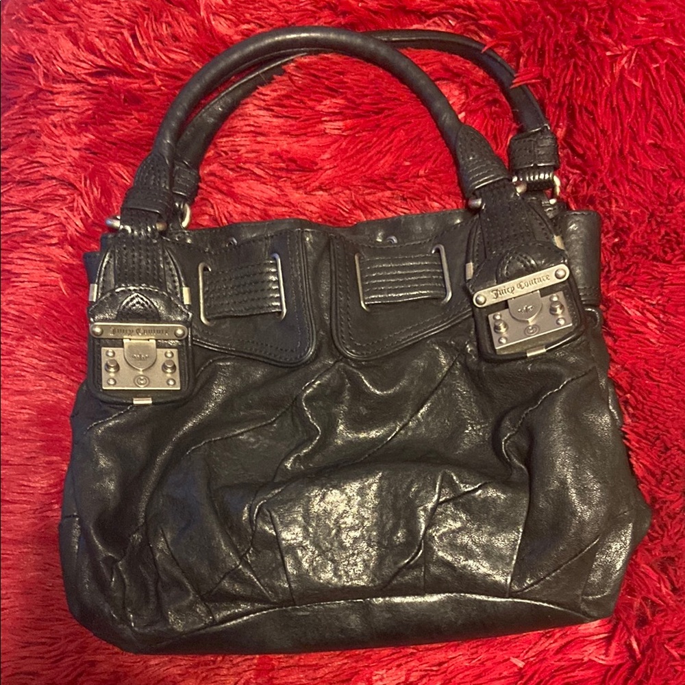 Juicy Couture Black Leather Shoulder Bag
